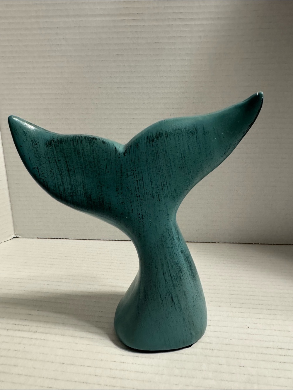 Kirklands Teal Whale Tail Sculpture